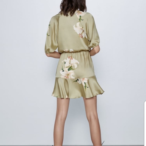 ZARA Print Dress with Knot - Picture 6 of 9